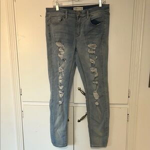 Mudd Skinny Blue Jeans with Distressed Details
